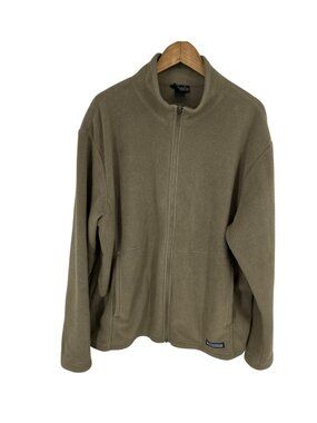 Rei Olive Green Full Zip Fleece Jacket Men's Outdoor Warm Layer Size XXL